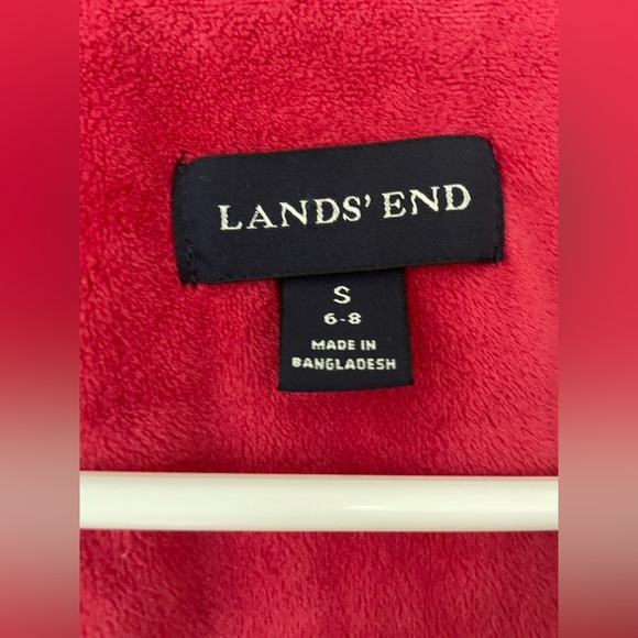 Lands End women’s high / mock neck pink fleece lined quilted short jacket;size S - Picture 5 of 8